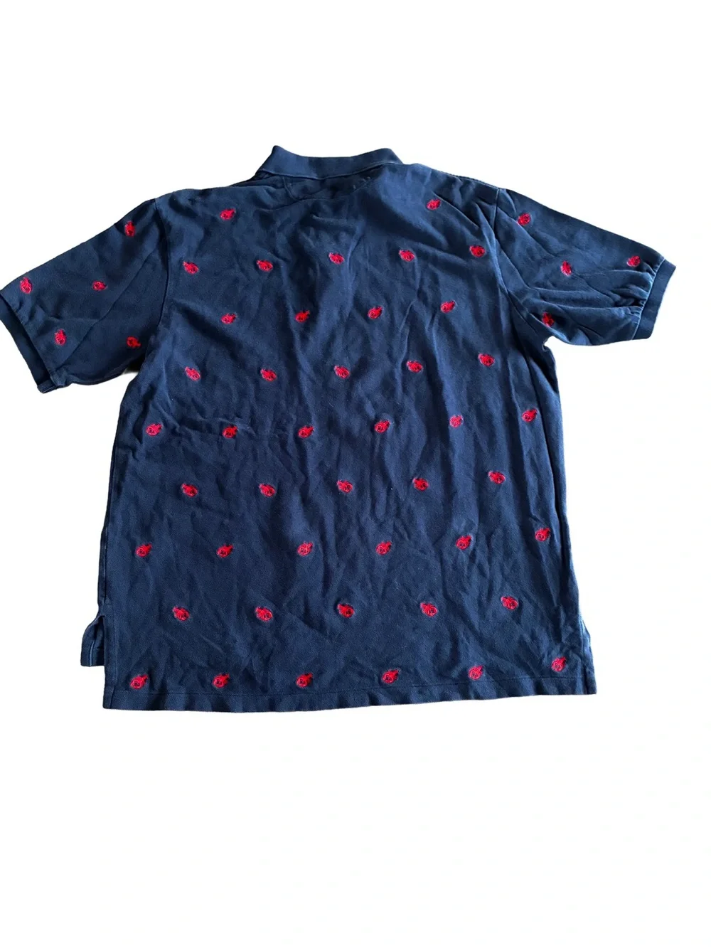 Rare XLT Polo Ralph Lauren Lobster Print Polo Shirt Navy Coastal Prep